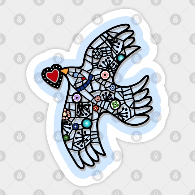 BIRD PEACE Sticker by MAYRAREINART